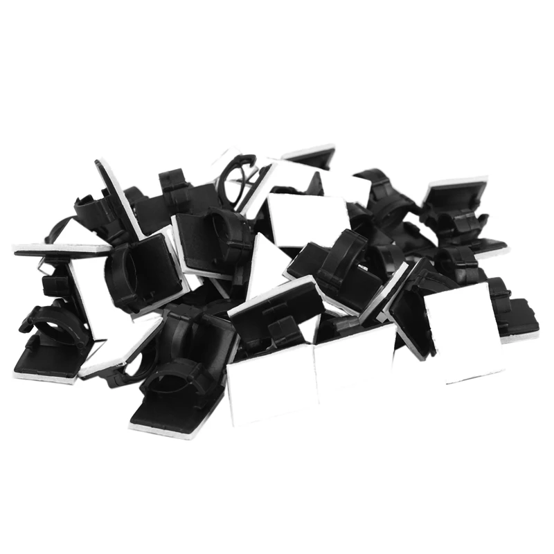 

New-500 Pcs. Self Adhesive Cable Clamp Rectangular Cable Clips Cable Tie Quick Bind Cable Wire Management Holder For Car