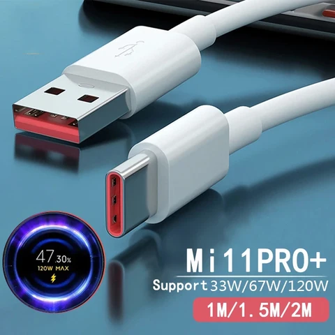 120 Вт зарядный кабель USB Type C 6A для Xiaomi Civi 11T Pro Redmi Note 11 Pro + Black Shark 4S Pro 67W 55W