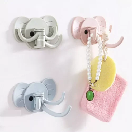 

Lovely elephant wall hanging sticky hook kitchen bathroom nail - free door hook with strong glue no trace hook