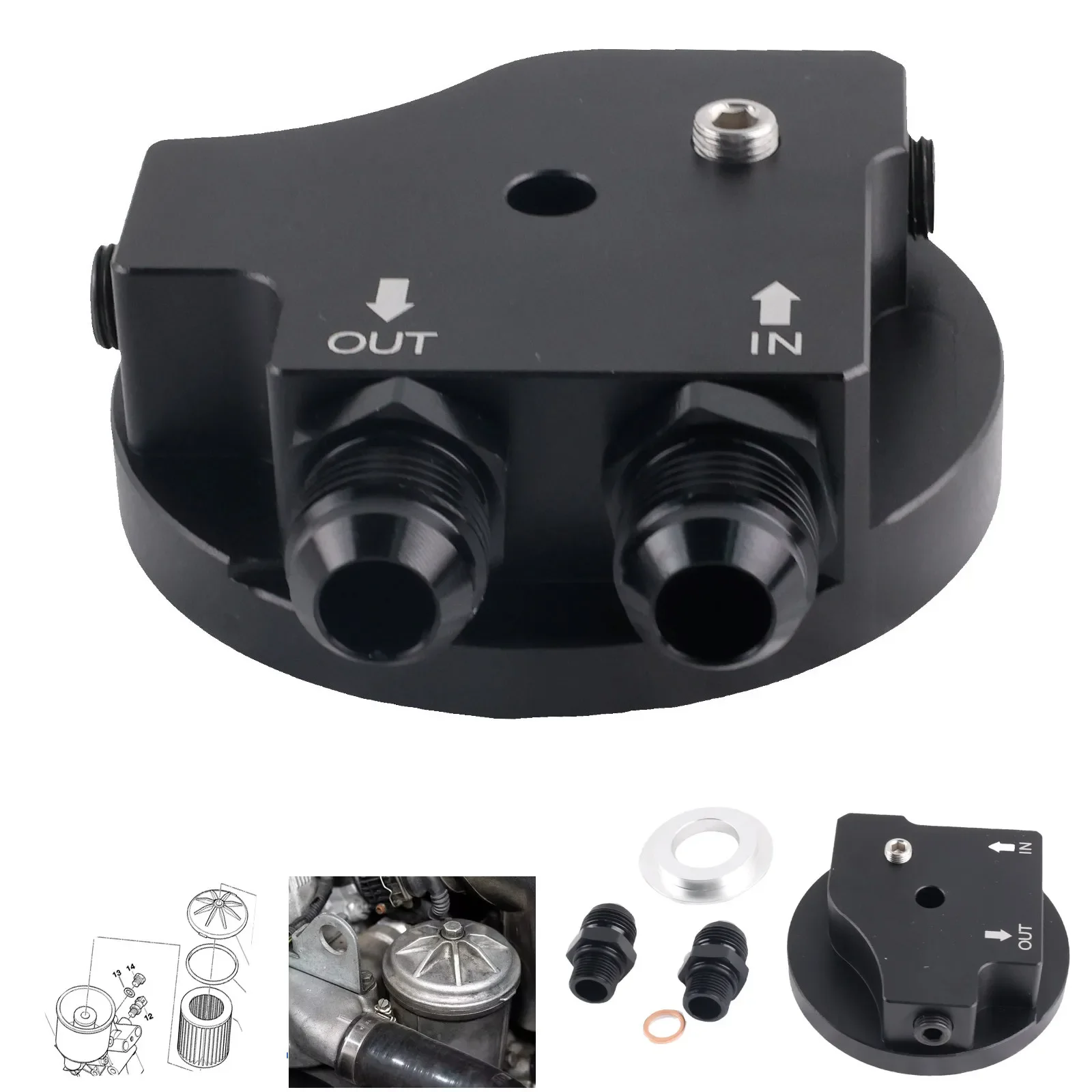 

11421711075 Крышка масляного фильтра двигателя с фитингами масляного радиатора для BMW M50 S50 S52 S54 E36 E46, алюминиевый адаптер, крышка масляного охлаждения