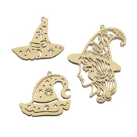 4pcs original brass witch hat sun moon charms pendants for diy earrings necklace magic mystery christmas jewelry making supplies