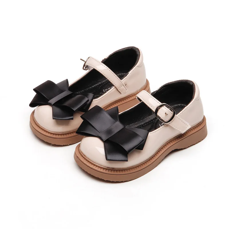 

Spring Girls' Fashion Soft Sole Anti Slip Small Leather Shoes New Bow Casual Princess Shoes