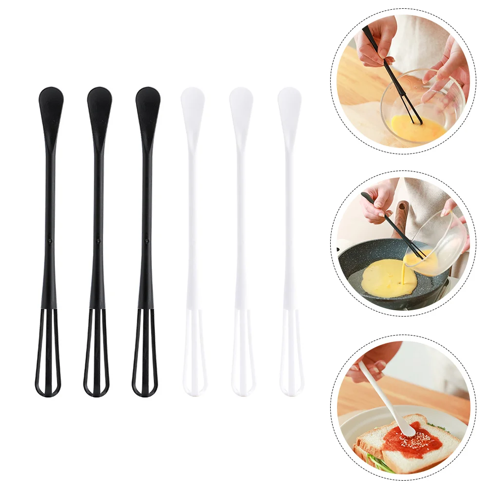 

6 Pcs Hand Push Whisk Hand Held Sauce Stirrer Mixing Spoons French Whisk Electric Whisk Utensil Dough Mini Egg Beater