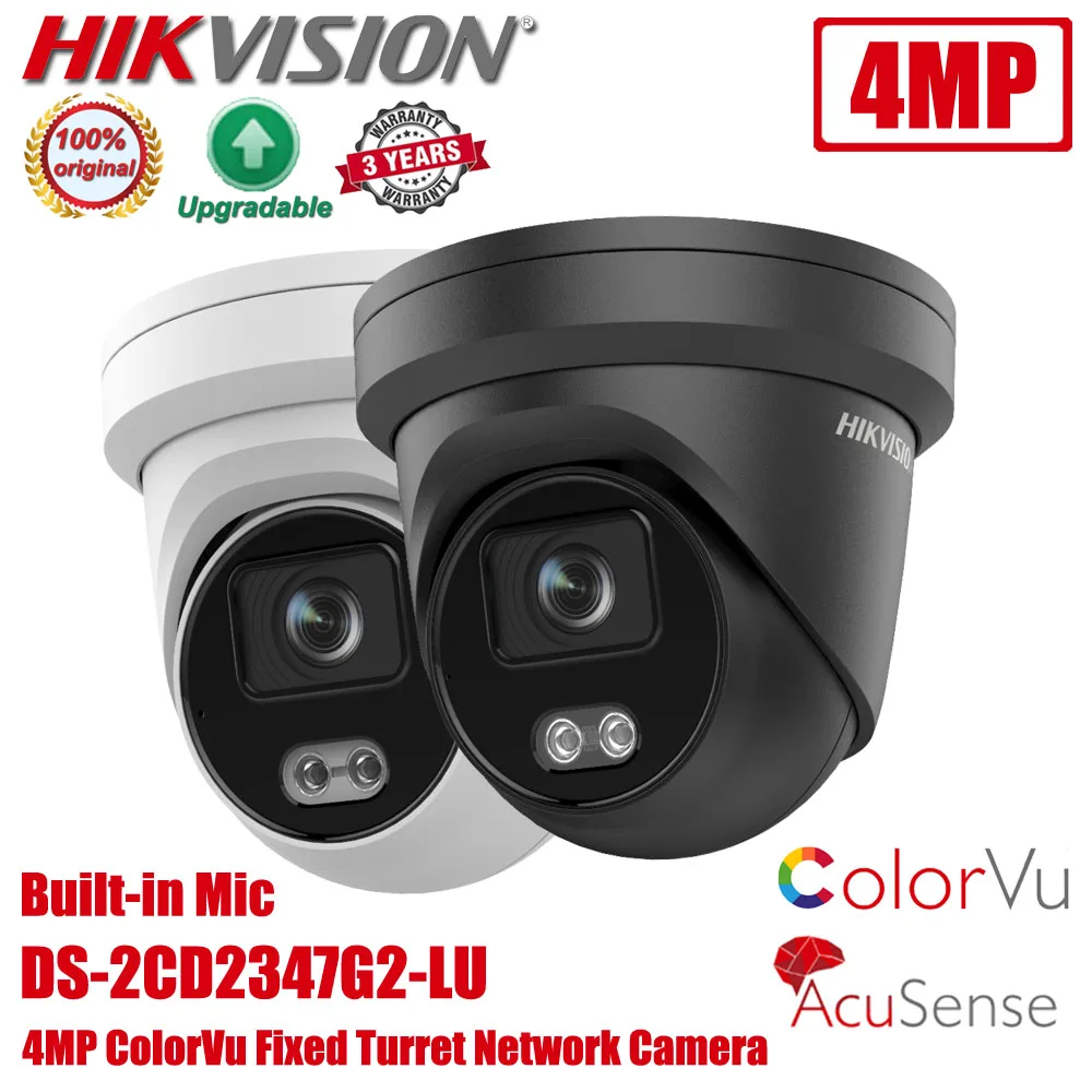 Hikvision DS-2CD2347G2-LU 4MP полный Цвет POE Встроенный микрофон Vu башни CCTV IP Камера заменить