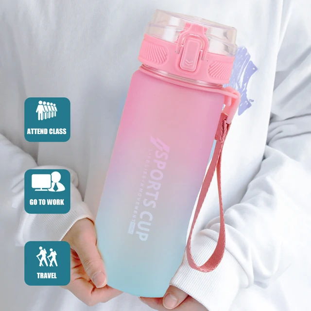 600ml 800ml Plastic Water Bottle For Drinking Portable Gym Sports Tea Coffee Cup Kitchen Tools Girl Water Bottle For Kids School 1