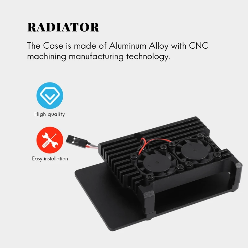 Корпус для Raspberry Pi 4 алюминиевая фотовспышка с двойным охлаждающим вентилятором