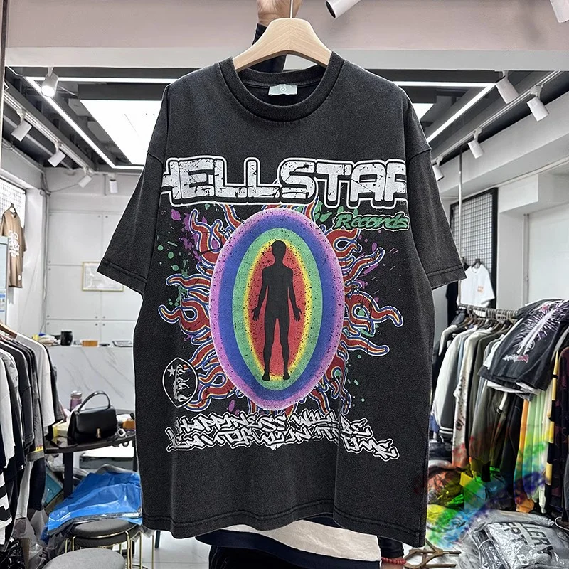 

Hellstar T-shirt Men Women Colorful Printing Tee Tops