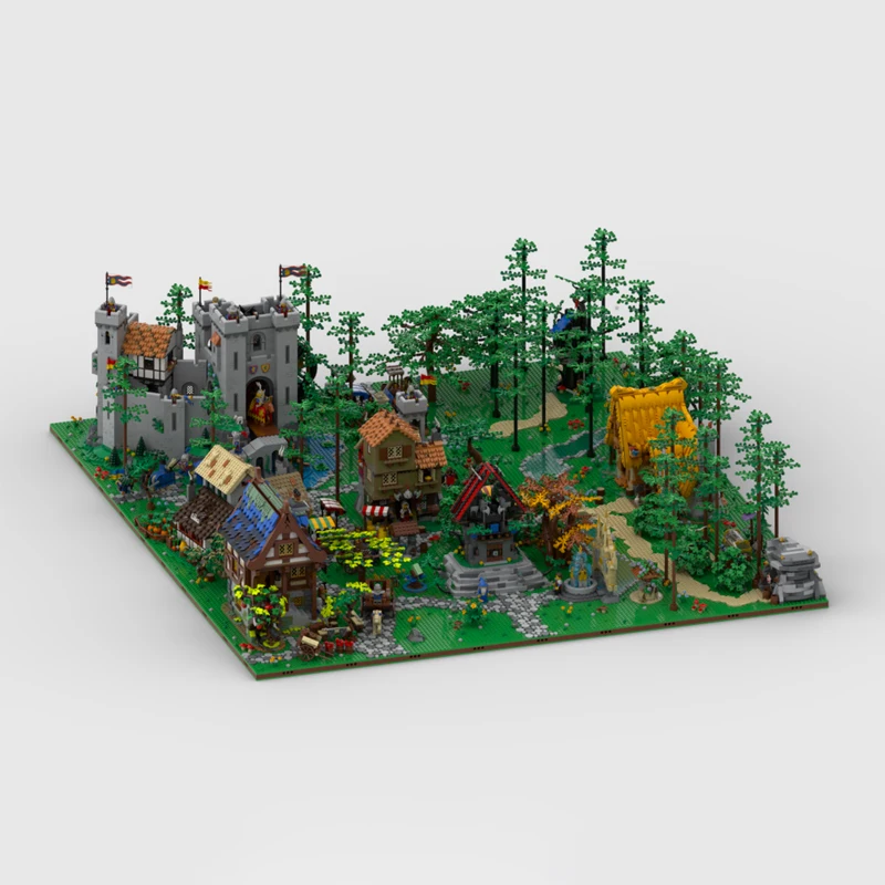 10522 деталей MOC Средневековая Диорама - Модель Замка для Декорации, Конструктор, 3D-Идея, Развивающий Набор, Подарок на День Рождения, Сборка, DIY Арт (art.: 3920dcc580176) - 3920dcc580176