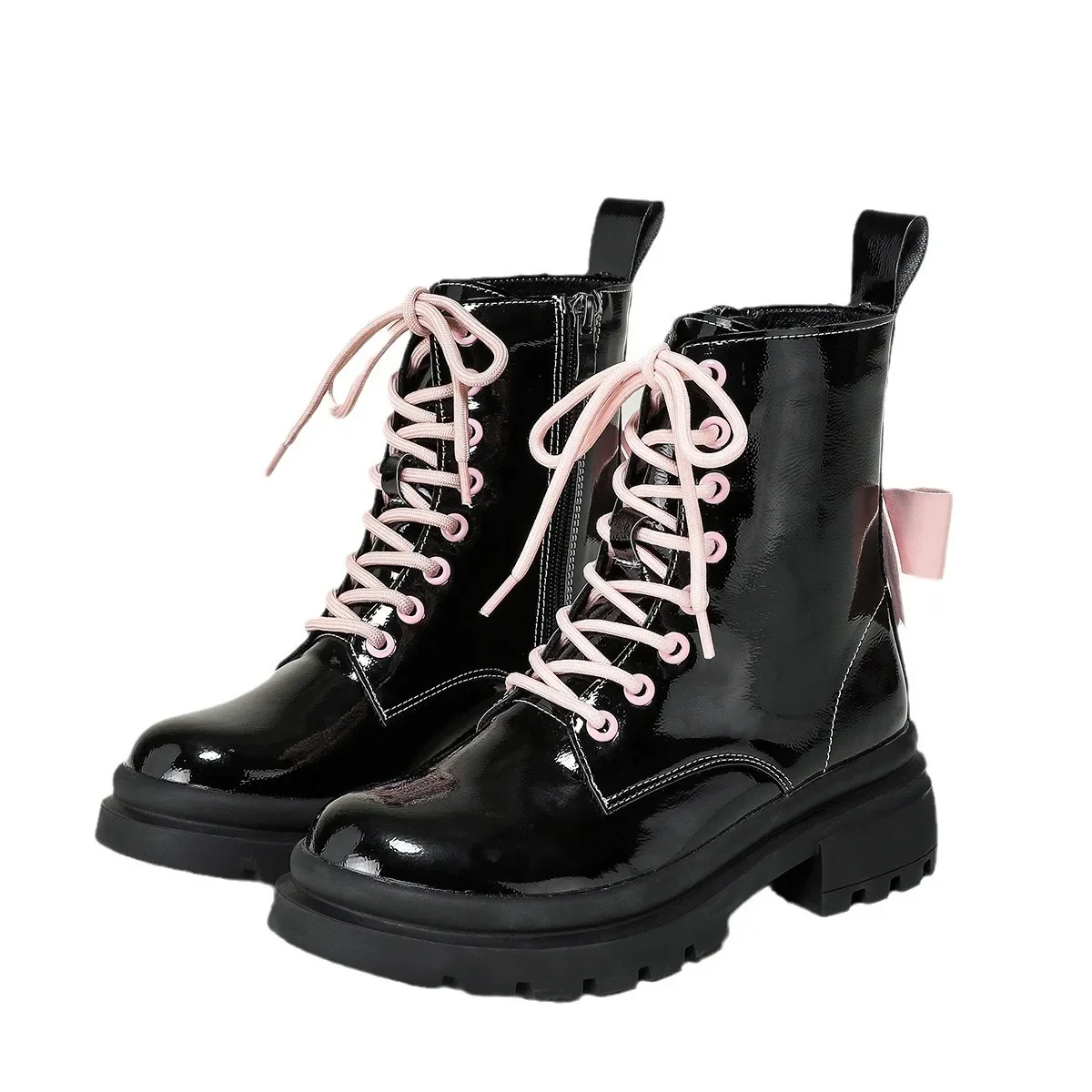 Нишевые милые крутые ботильоны Doc Martens на осень/зиму с бантом мотоциклетные