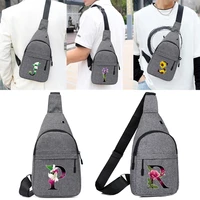 flower color print chest bag phone key anti theft bag new shoulder sport bag travel small handbag slim mini crossbody bag unisex