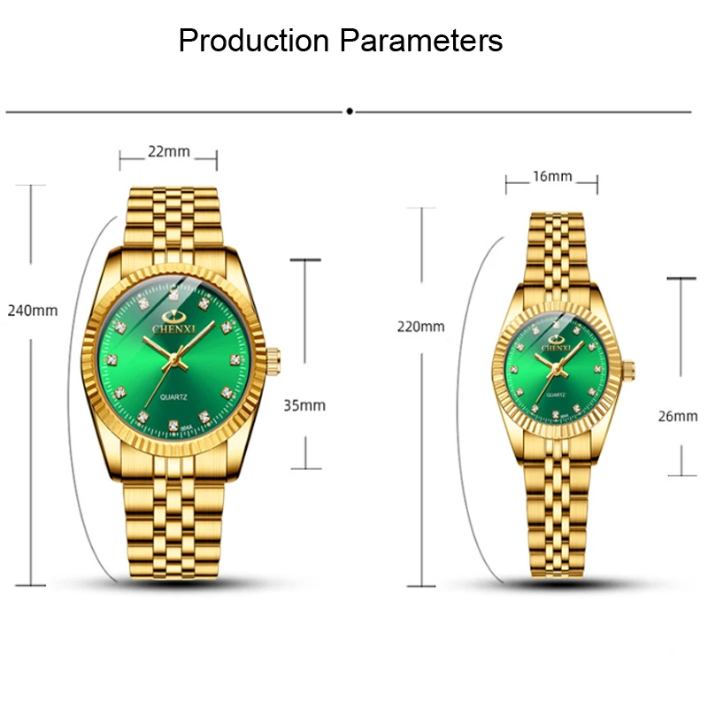 2023 Men's and Women's Watch Hot Selling Item High Quality Foreign Trade Fashion Commercial Affairs Gold couples watch