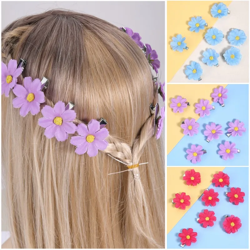 

6Pcs Mini Daisy Hair Clip Sweet Flower Duckbill Barrettes For Women Girls Hairpin Kids Ponytail Holder Headwear Hair Accessories