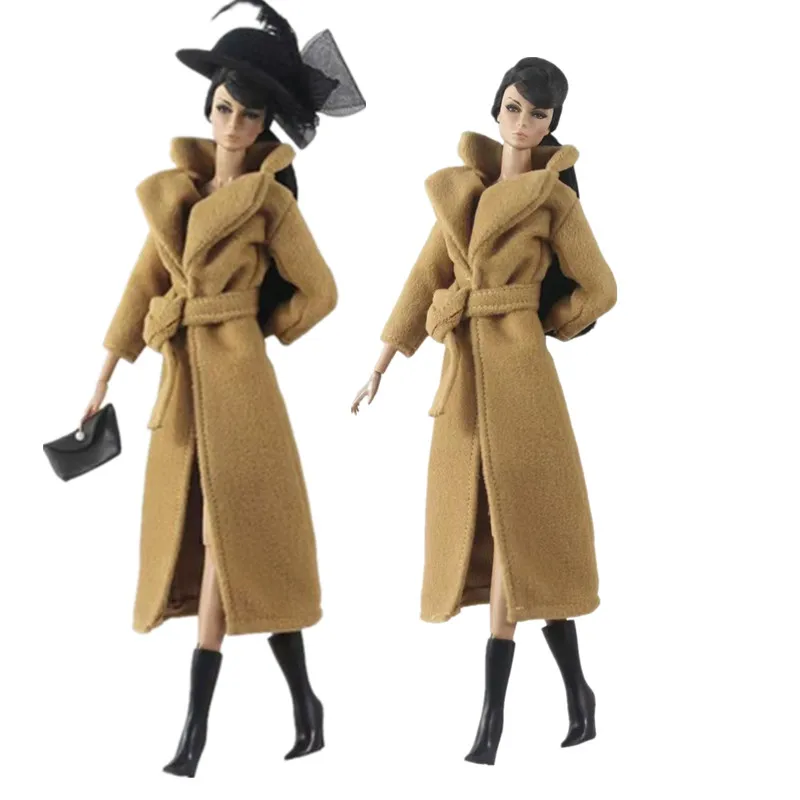 

30cm Doll Outfits Khaki Parka for Barbie Dolls Clothes Long Coat Winter Jacket for Barbie Clothes 1/6 BJD Accessories Kids Toys