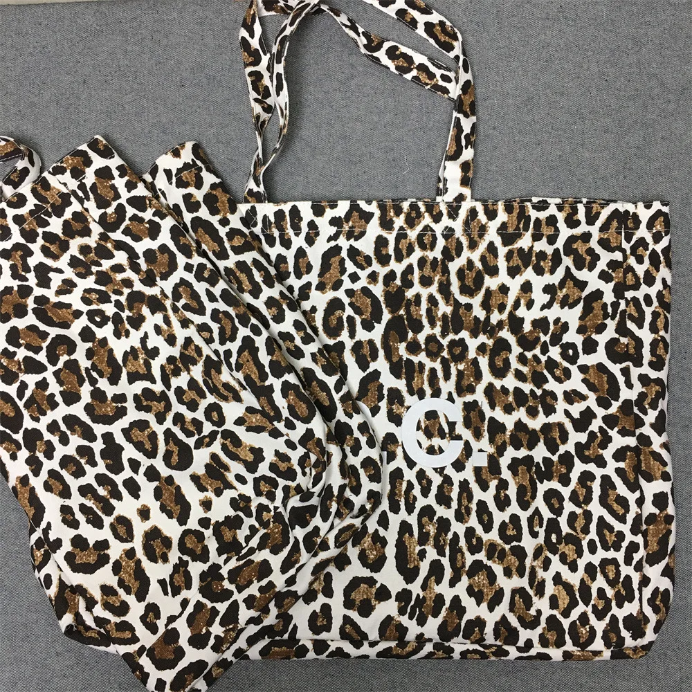 2023 New Leopard Vertical Canvas Shopping Bags Fashion Casual Shoulder Bags Famous Designer Women Purse And Handbags Sac A Main