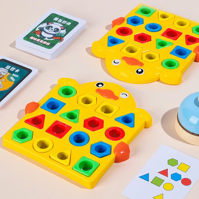 

Montessori Puzzle Toys for Children Geometric Shape Color Matching 3D Interactive Battle Game Educational Toys Puzzle for Kids