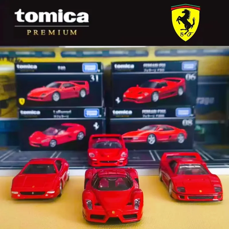 Фото Коллекционная модель автомобиля Takara Tomy Tomica Premium Ferrari 1:64 из литого сплава: Enzo, LaFerrari, F40, Daytona SP3. Подарок-сюрприз. №1
