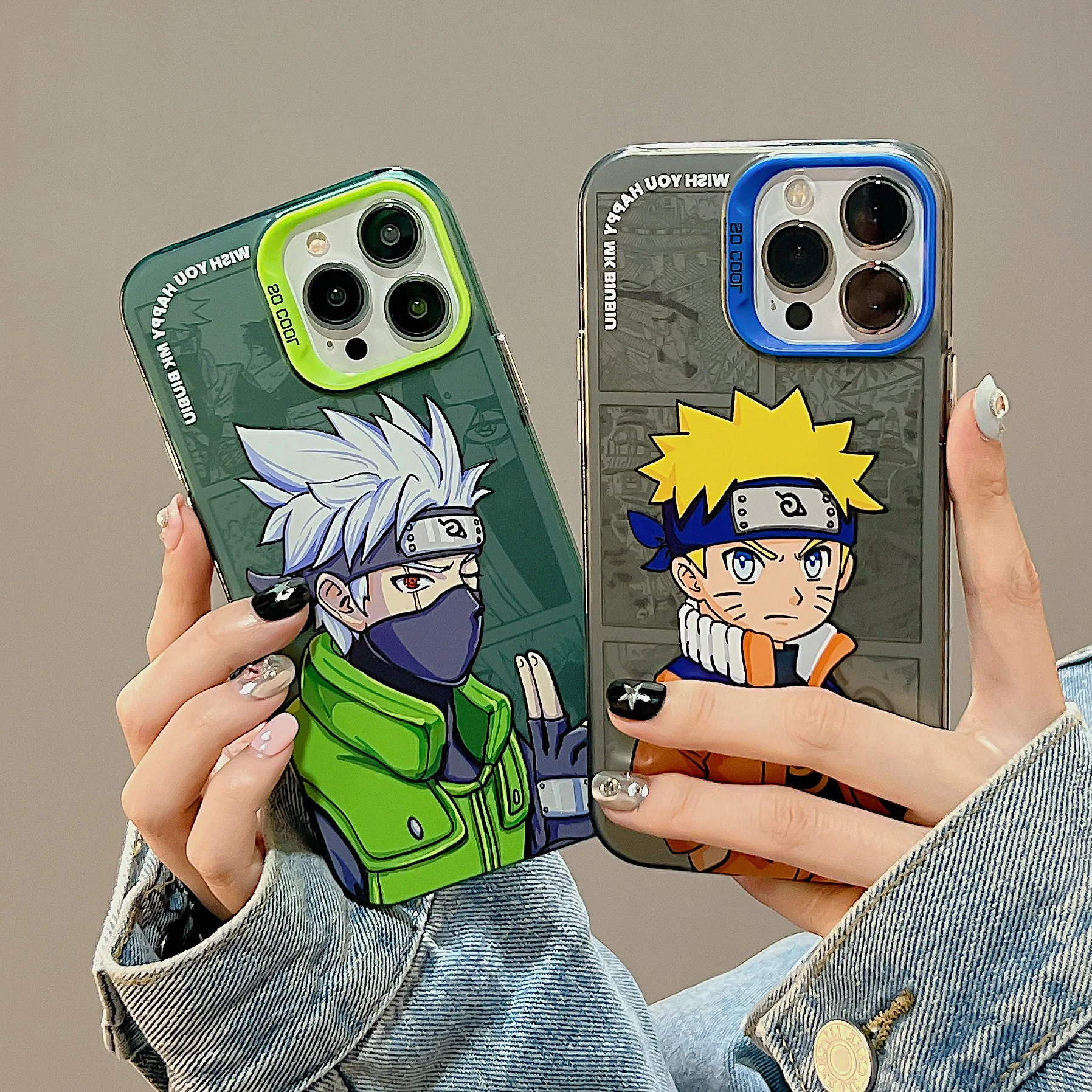 

Luxury Anime Uzumakis Narutos Hatakes Kakashis Phone Case for IPhone 14 13 12 11 Pro Max 14 Pro Couple Anti-drop Back Cover Gift