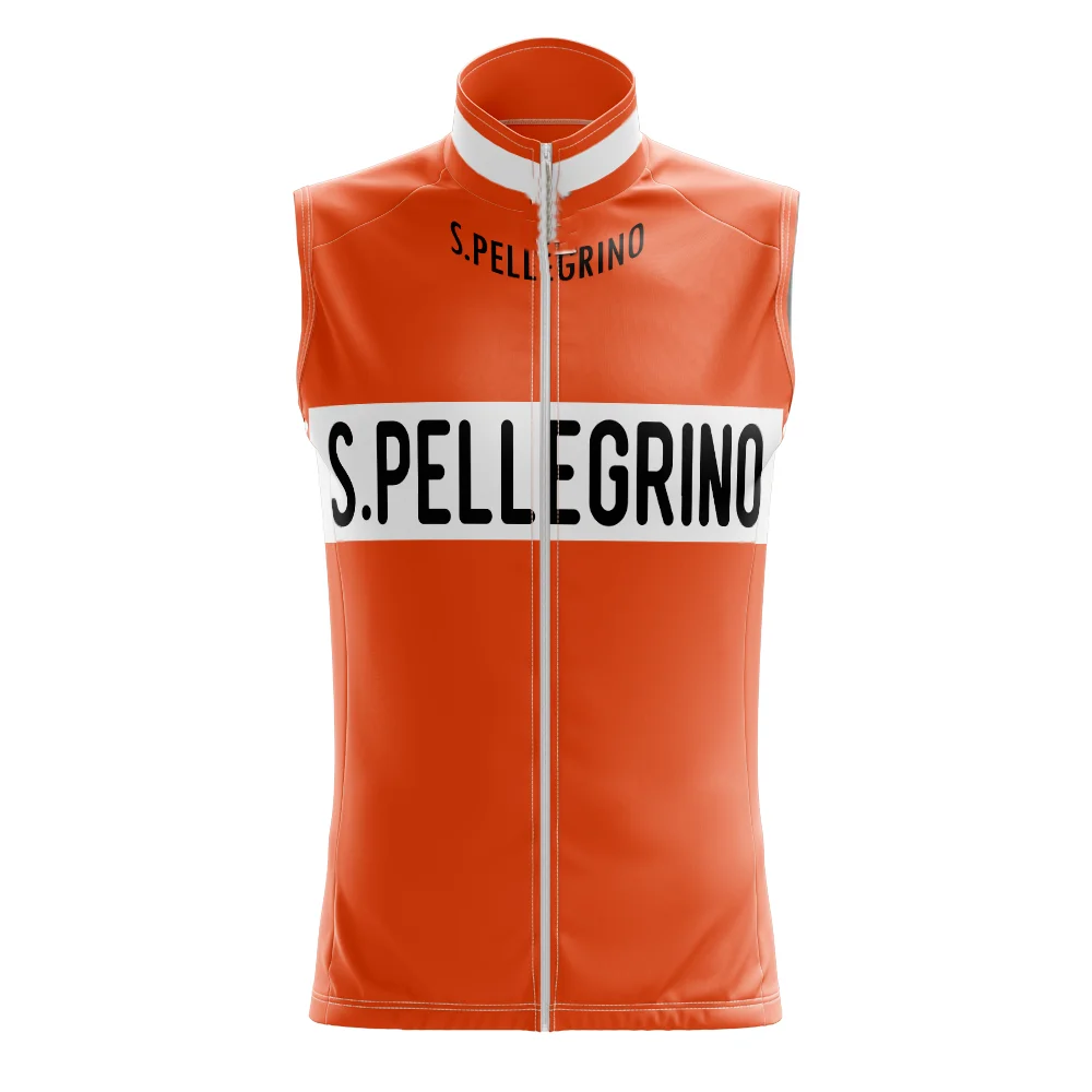 

Windproof S.PELLEGRINO TEAM RETRO CLASSIC Sleeveless Cycling Jacket Vest Gilet Mtb Clothing Bicycle Maillot Ciclismo