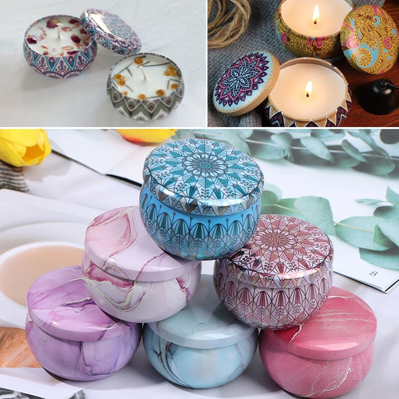 

Candle Tin Jars DIY Candle Making kit Holder Storage Case For Dry Spices Sweets