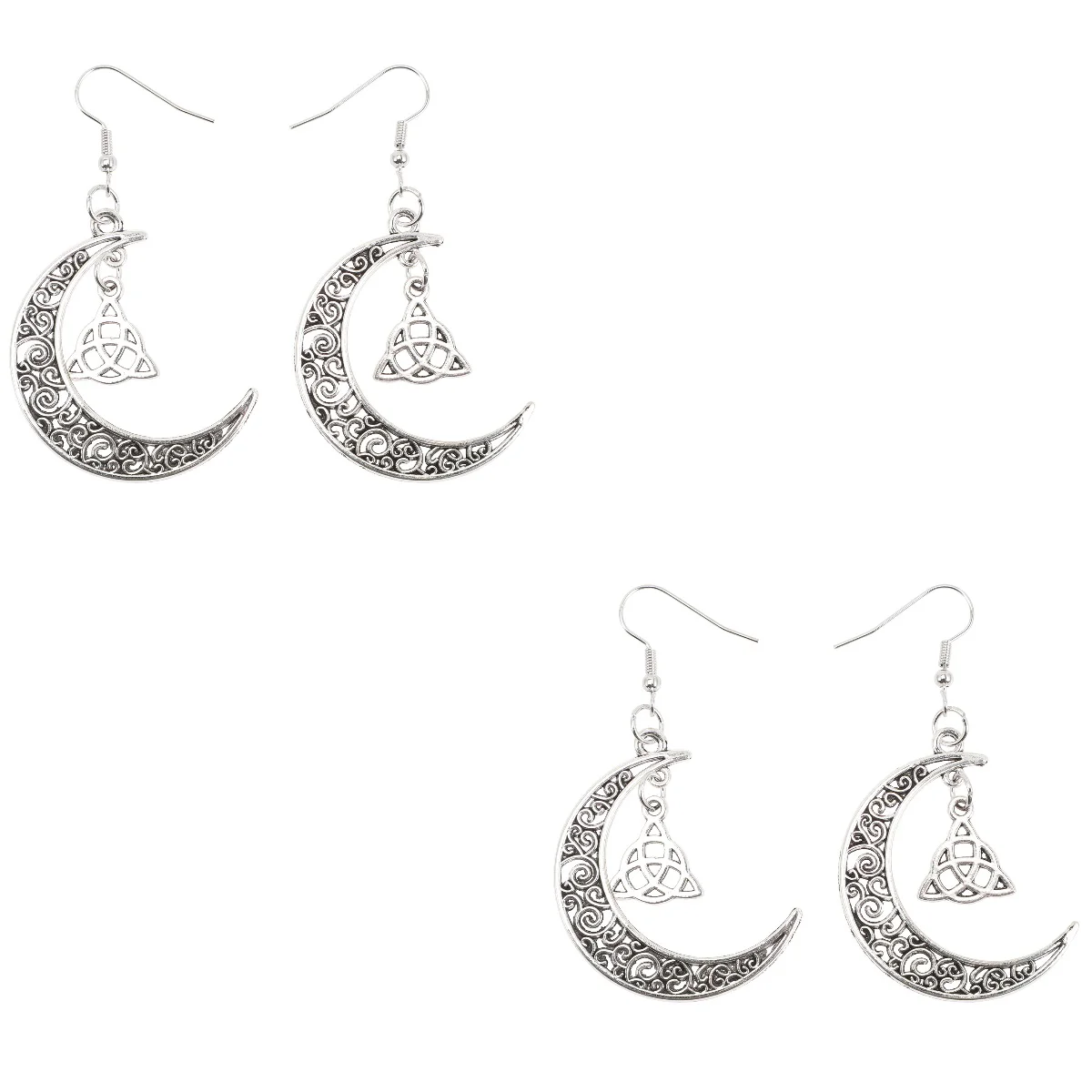 

2 Pairs Celtic Knot Earrings Moon Earrings Dangle Earrings Celtic Jewelry for Women