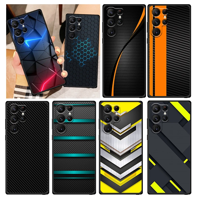 

luxury Car Carbon fibre Phone Case For Samsung Galaxy S22 S21 S20 FE S10 S10E S9 S8 Plus Ultra Pro Lite S7 Edge Black FUndas