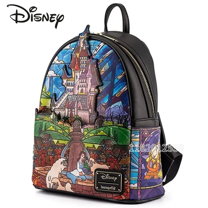 Disney Princess 2023 New Women's Backpack Luxury Brand Women's Mini Backpack Bell Princess Cartoon Cute Girl's Schoolbag