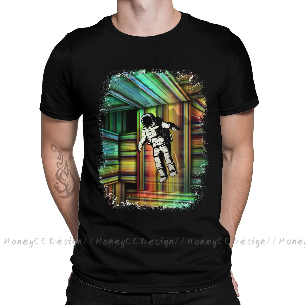 

Black Hole Science T-Shirt Men Cotton Short Trapped In Multiple Time Dimensions Premium Summer Sleeve asual Shirt Loose Tees