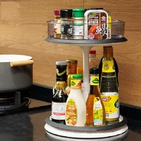kitchen rotating shelf condiments spice storage rack bottle container plastic seasoning box holder kitchen organizer accessories