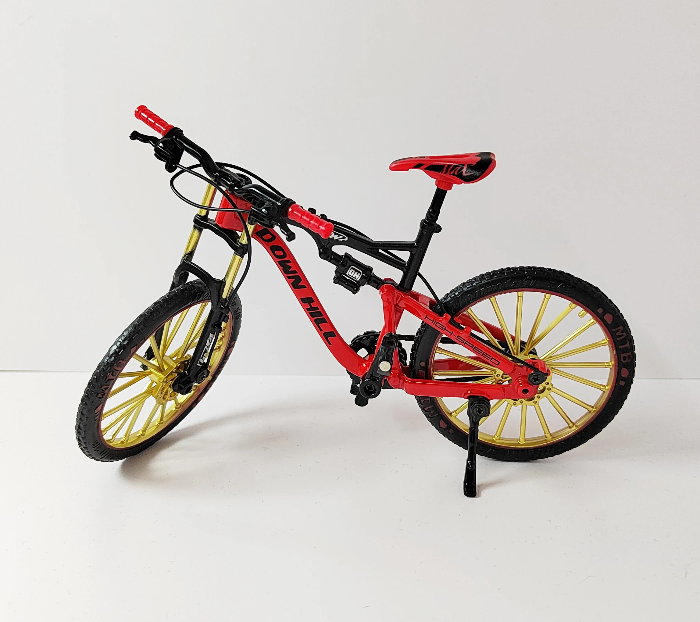 Мини палец горный велосипед из сплава 1:10 литая красная модель металлический