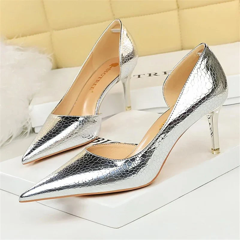 Брендовые дизайнерские женские туфли на высоком каблуке 7 5 см туфли-лодочки