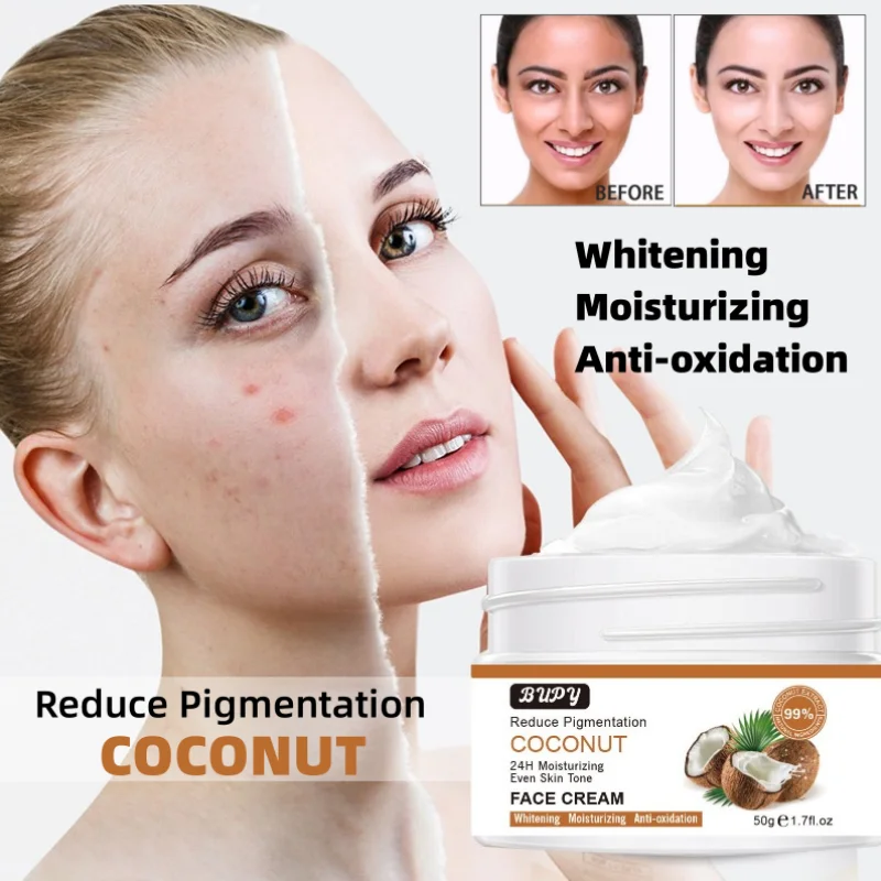 

Coconut Cream Repair Firming Whitening Skin Facial Lightening Fine Lines Anti-aging Treatment Acne Brightening Cream