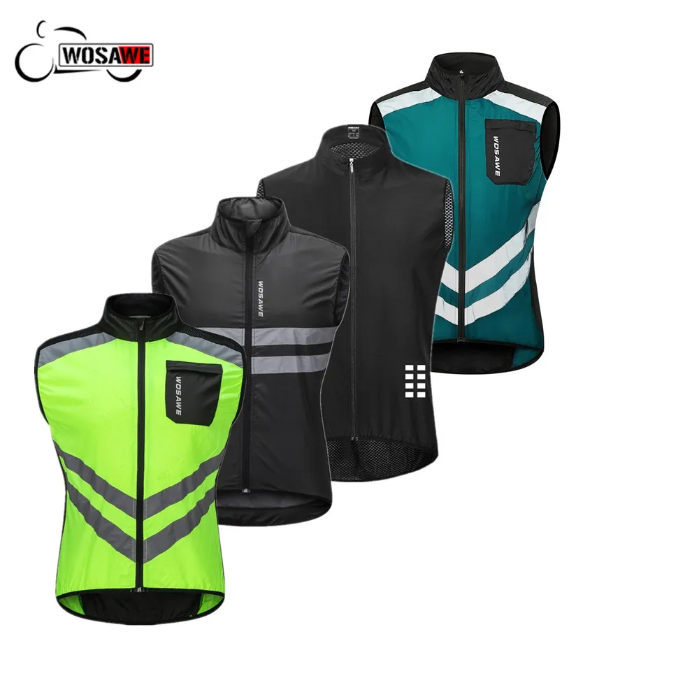 

Светоотражающий мотоциклетный жилет WOSAWE, защитная безрукавка, высокой видимости, для езды на велосипеде и ночных прогулок