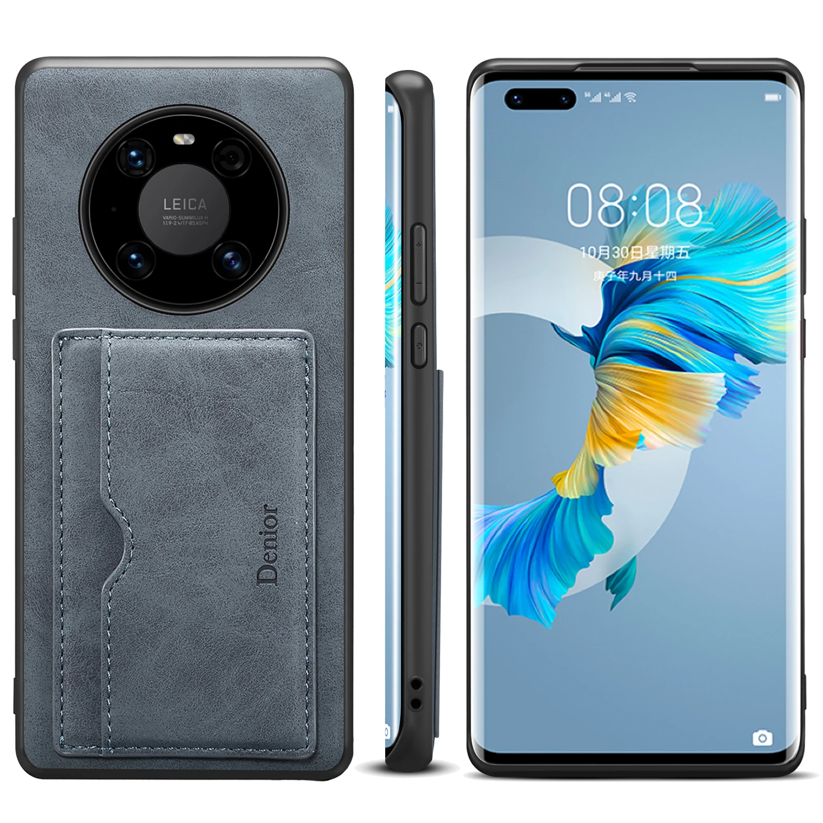 Fashion Pu Leather Cover Back Cases For Huawei Mate 50 40 30 Mate50 Mate40 Mate30 Pro Plus Card Slot Kickstand Holder Phone Case