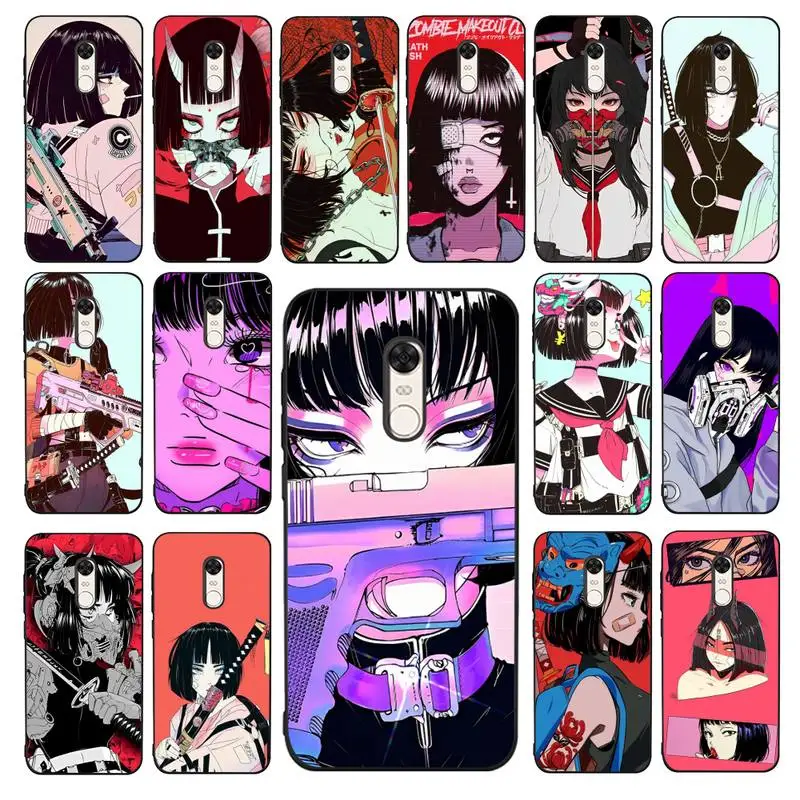 

Vinne Art Girl Anime Phone Case for Redmi 5 6 7 8 9 A 5plus K20 4X 6 cover