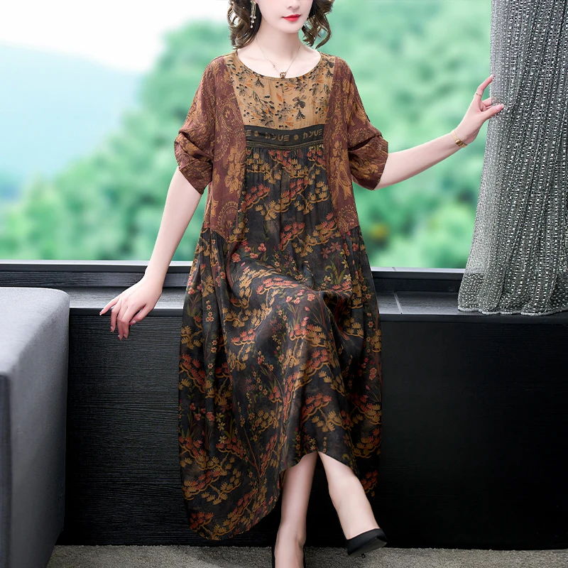

Big yards rayon jacquard restoring ancient ways the new spring and summer dress easing national wind patchwork dress female temp