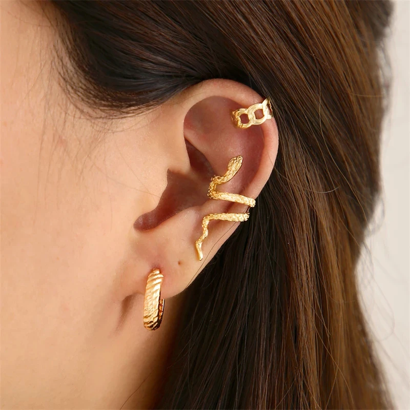 Винтажные серьги-клипсы золотого цвета набор сережек-гвоздиков для ушей без