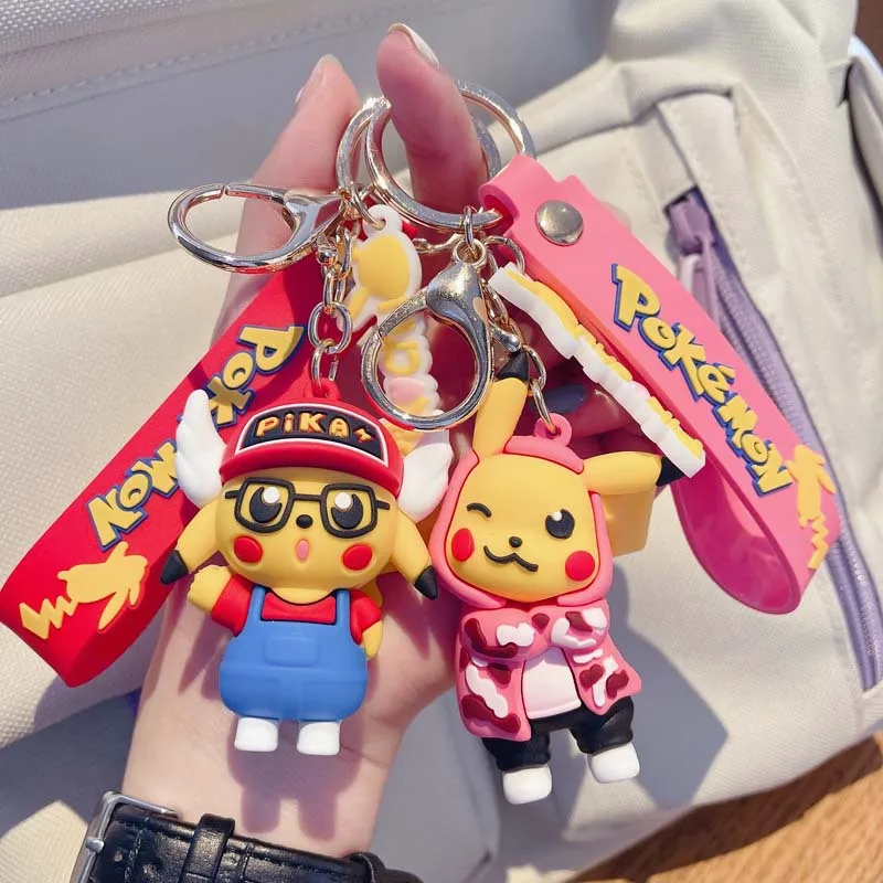 

Cartoon Pokémon Trend Doll Key Chain Cute Pikachu PVC Couple Personality Keychain Charms Women Bag Pendant Jewelry Small Gifts