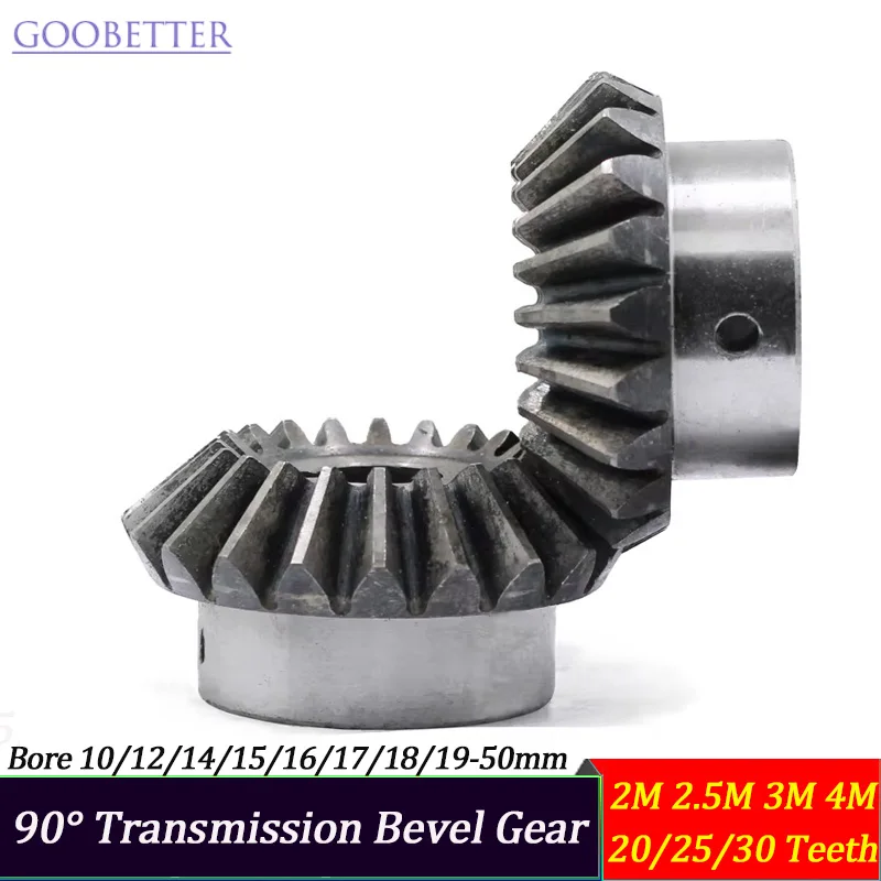 

Прецизионные конические шестерни, передаточное число 1:1, 2/2,5/3/4M, 20-30T, диаметр отверстия Φ10-50 мм 90 ° Угловой высокочастотный закаленный для промышленного оборудования