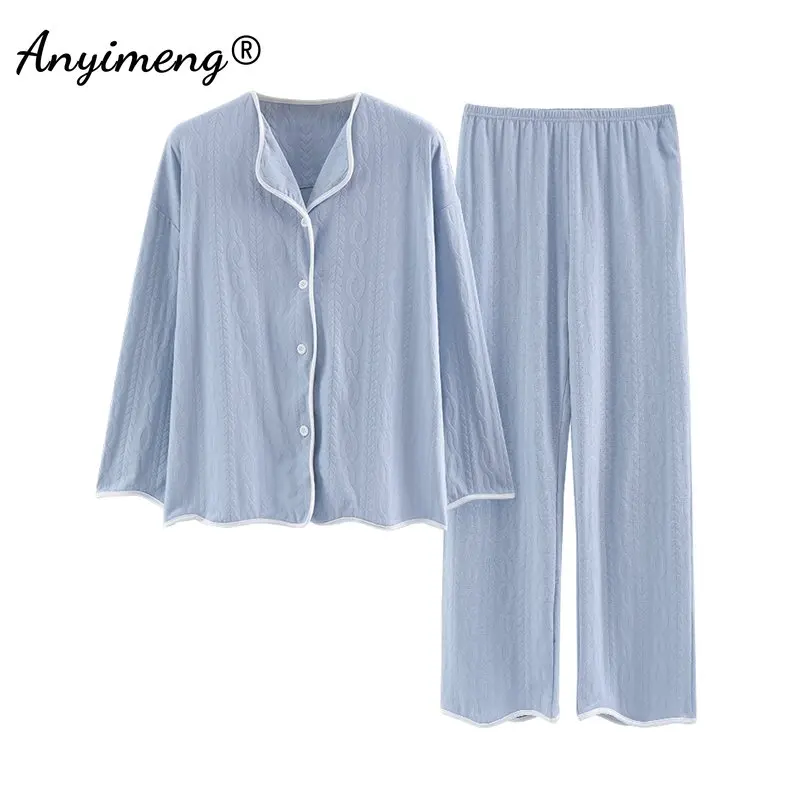 

Женская Хлопковая пижама с V-образным вырезом, с цветочным принтом