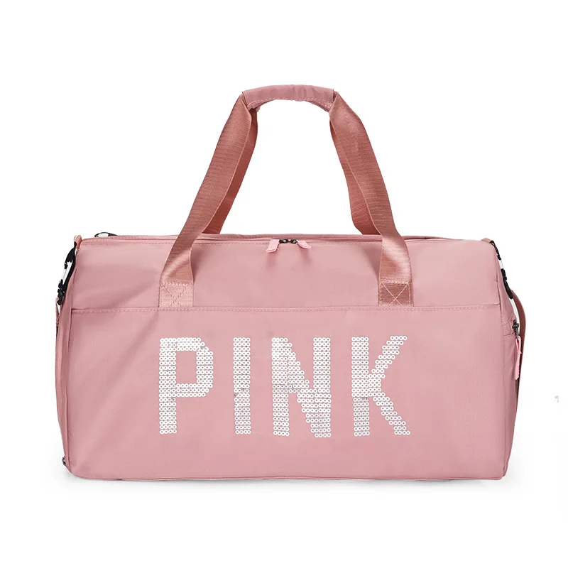 2022 Pink Female Gym Fitness Bags Women'S Trend Travel Yoga Sneaker Waterproof Shoulder Handbag Swimming Outdoors Sports Bags