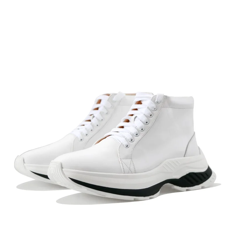 

Осенне-зимние новые стильные спортивные высокие повседневные ботинки со шнуровкой на толстой подошве высокие ботинки на высоком каблуке Б...