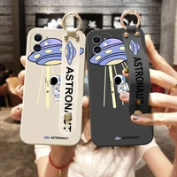 Anime Phone Case For Infinix Hot Play Hot Astronaut Pattern Full Lens Protect Shockproof Anti-knock Cover With Wristband