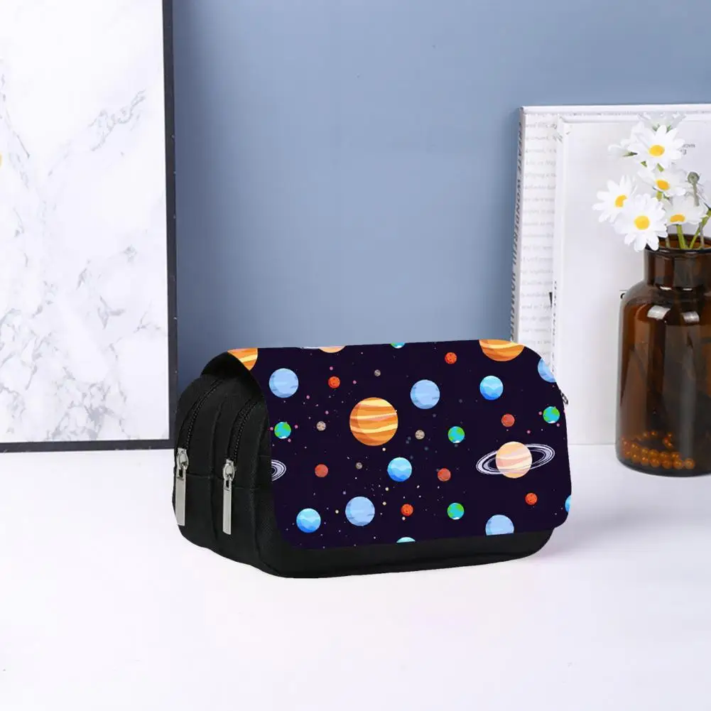 

Waterproof Smooth Zipper Cute Starry Sky Astronaut Flip Pencil Pouch Home/family