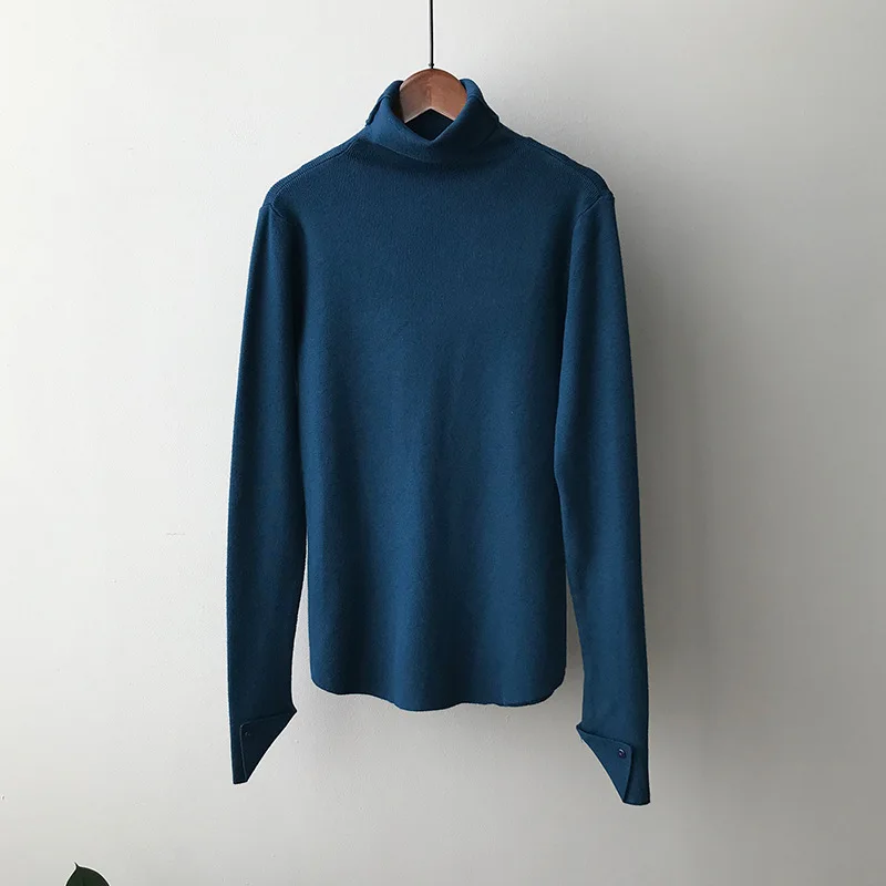 

2021 NEW FASHION WOMEN 2022 Women's T-shirt Thin Spring and Autumn Turtleneck Bottoming Shirt Solid Color Pure Cotton