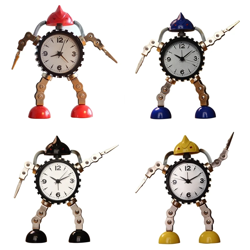 

K3NA Gear Robot Desktop Alarm Clock Creative Student Silent Time Clocks