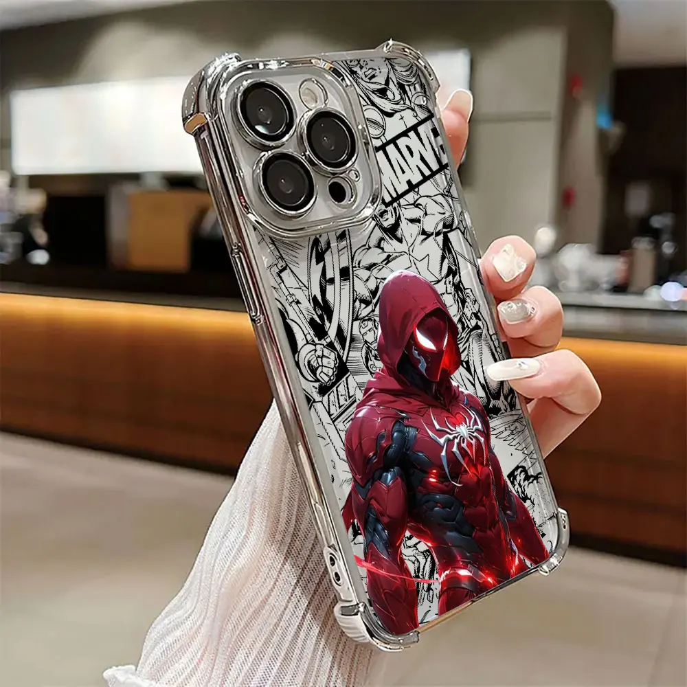 Фото Роскошный силиконовый чехол Iron Spider Man Captain America для iPhone 17E, 17, 16 Pro, 15, 14, 13, 12, 11 Pro Max, 17 Air, 16 E Plus №3