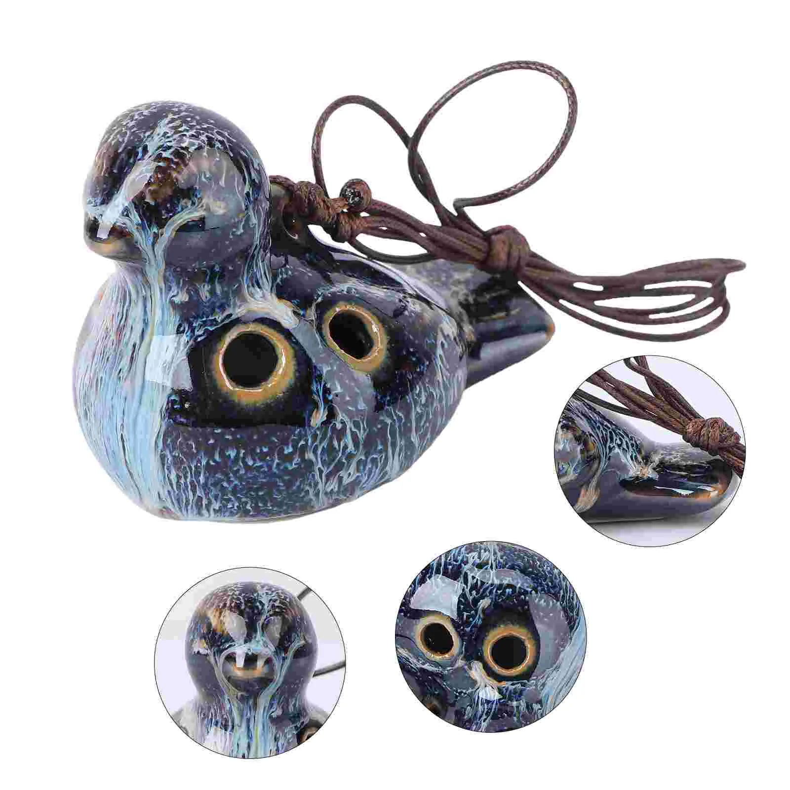 

6 Holes Ocarina Bird Shape Ceramic Ocarina Portable Instrument Ocarina Gift for Beginner Professional Performer