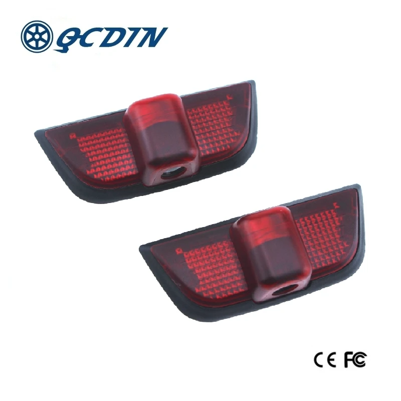 2Pcs QCDIN for Mercedes Benz LED Car Door Welcome Logo Light Decoration Shadow Projector Light for C-Class W204 S204 2007--2014