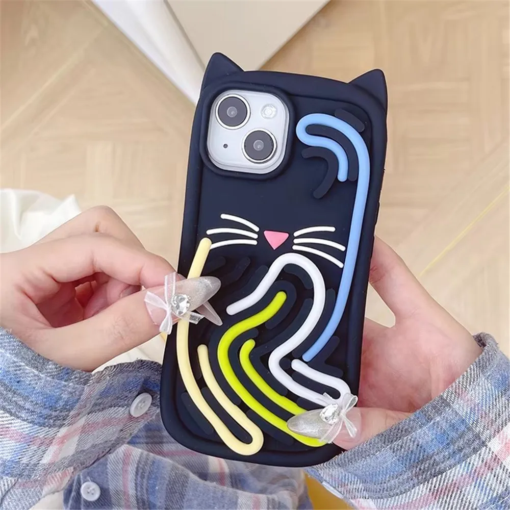 Милый кот креативная съемная игра-головоломка забавный чехол для телефона