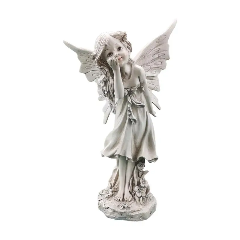 Angel Statue Resin Flower Fairy Statue For Home Decoration Figurine Ornament Garden Outdoor Desktop Sculpture Figure Crafts Gift